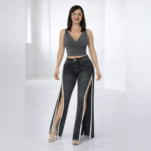 TEMPTATION CUT DENIM Slit Pants – Bold Move Edition - Picture 6 of 15